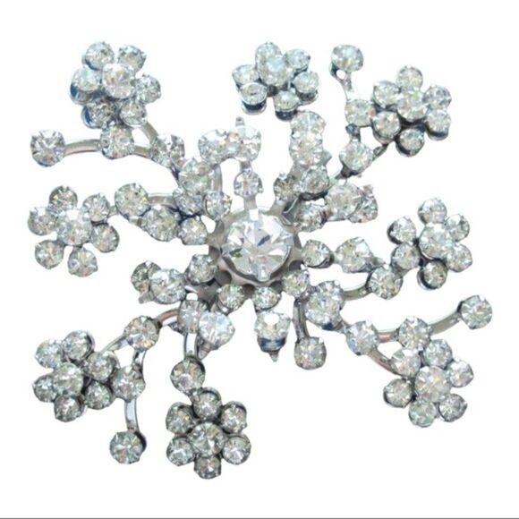 Jewelry - Mid-century Vintage Starburst Rhinestone Brooch